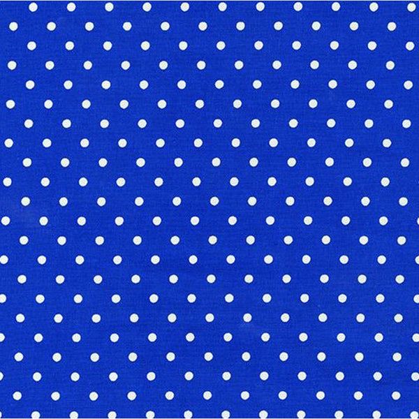 White Dots on Royal Blue ($9/yd)