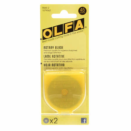 Olfa 45mm Rotary Cutter Replacement Blade 2 ct