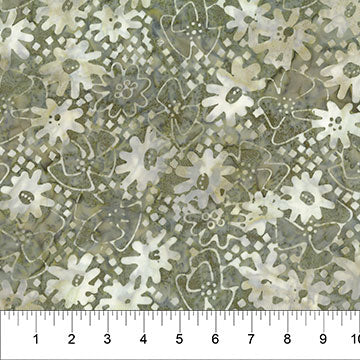 Flowers on Olive Green ($14/yd)