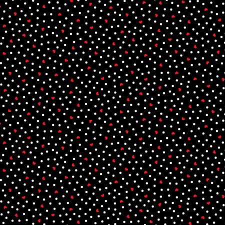 Small Dots & Hearts on Black ($9/yd)