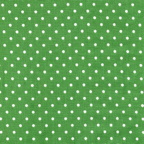 Meadow White Dots on Green ($9/yd)