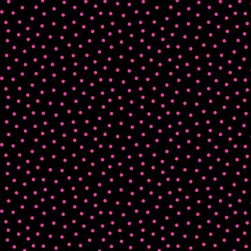 Polka Dots - Pink on Black ($9/yd)