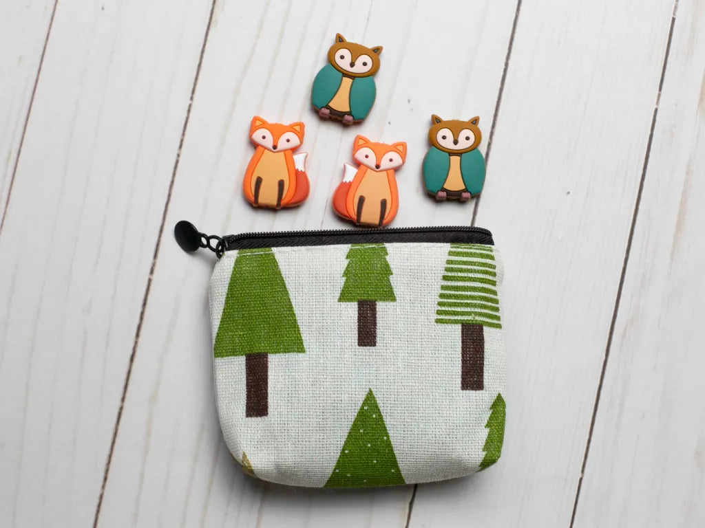 Fox and Pine Fabric Pouch
