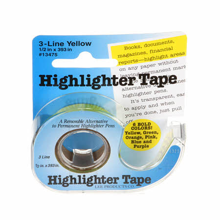 Removable Highlighter Tape- Yellow