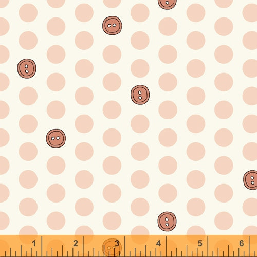 Polka Dot Buttons - Strawberry Fluff ($8/yd)