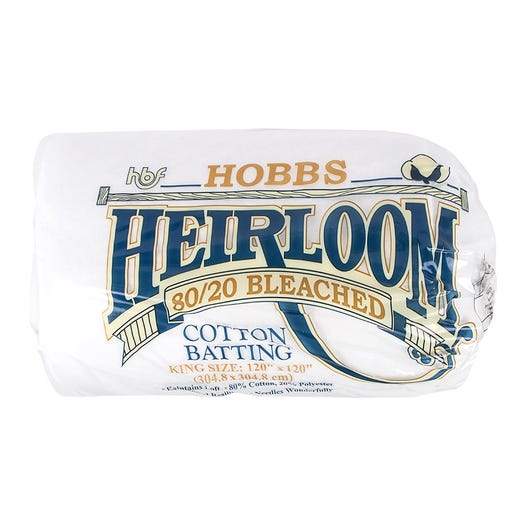 Heirloom Premium Bleached Cotton Blend Quilt Batting by Hobbs
