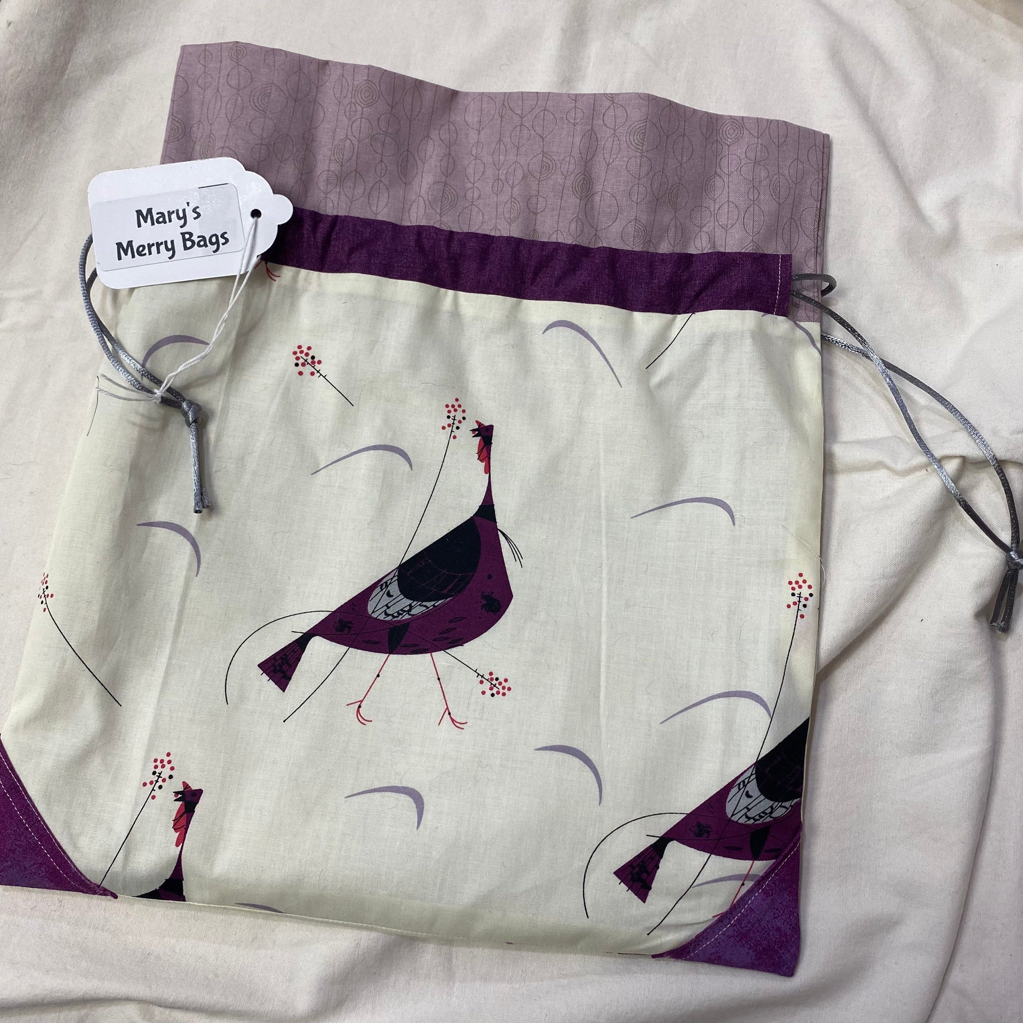 Mary's Merry Bag - Large in Charley Harper Fabric