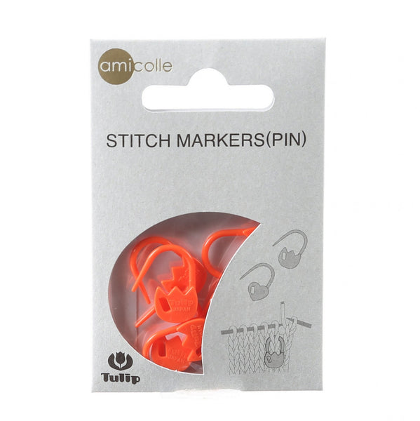 Orange Tulip Locking Stitch Markers