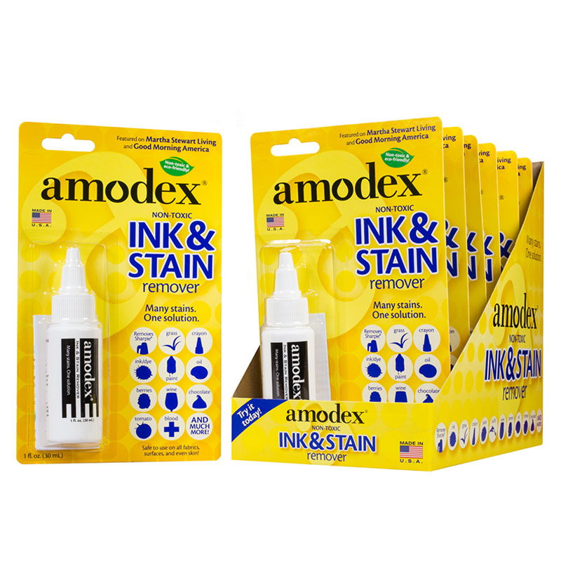NEW BOX 10x AMODEX INK + STAIN REMOVER CLEANER Wipe Non-Toxic Marker Paint  Wine